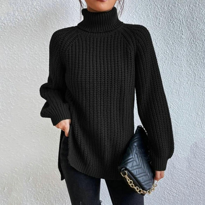 Roll-neck jumper for women - Velmora-Black-S-The Livary