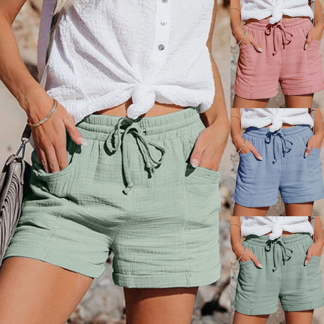 Ladies' Summer Cotton Shorts – Mira-Green-S-The Livary