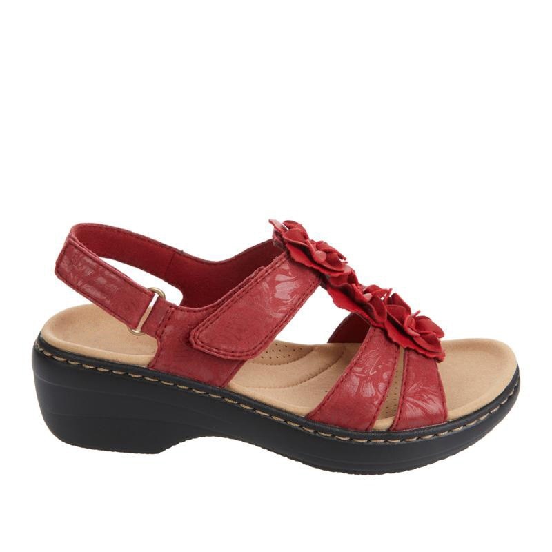 Orthopaedic women's sandals in summer style - Moana-Red-3-The Livary