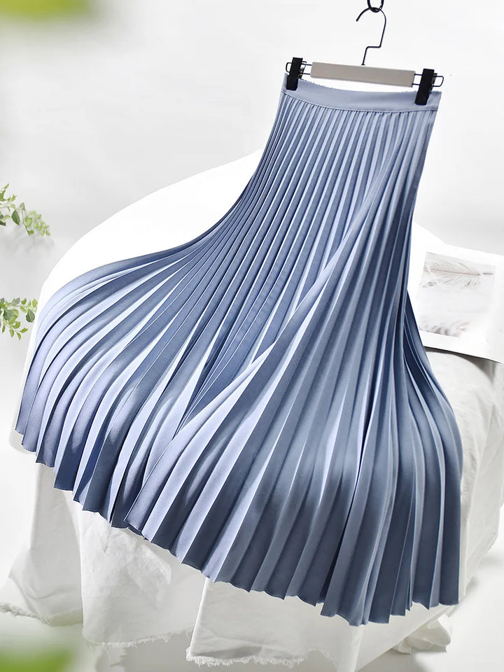 Pleated A-line skirt – Aurelia-Royal blue-S-The Livary