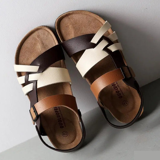 Orthopaedic Ladies Sandals – Noa-White Brown-4.5-The Livary