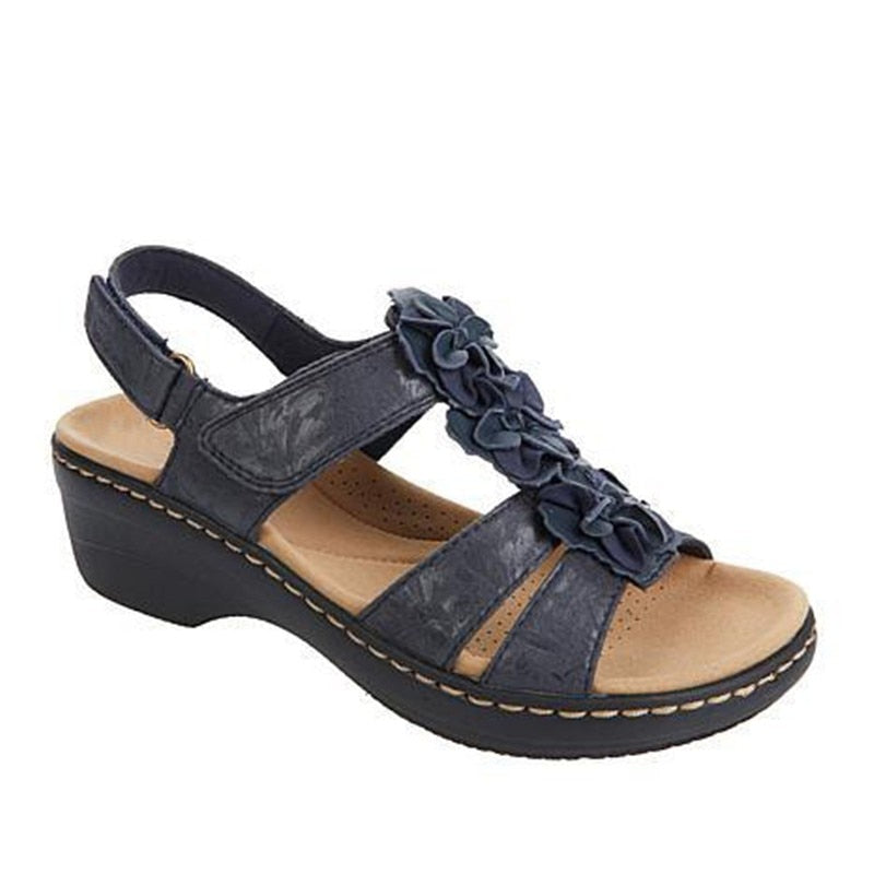 Orthopaedic women's sandals in summer style - Moana-Blue-3-The Livary