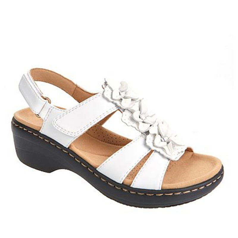 Orthopaedic women's sandals in summer style - Moana-White-3-The Livary