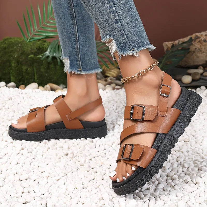 Comfortable vegan sandals for seniors with slip-resistant sole – Caitlyn-Black-3.5-The Livary