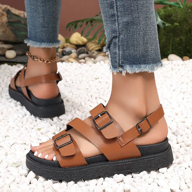 Comfortable vegan sandals for seniors with slip-resistant sole – Caitlyn-Black-3.5-The Livary