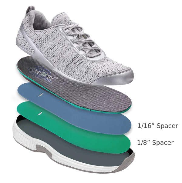 Ergonomic comfort shoes with orthopaedic support – Milena-Light grey-3-The Livary