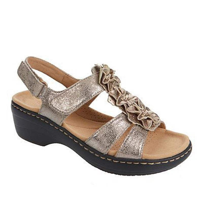 Orthopaedic women's sandals in summer style - Moana-Gold-3-The Livary