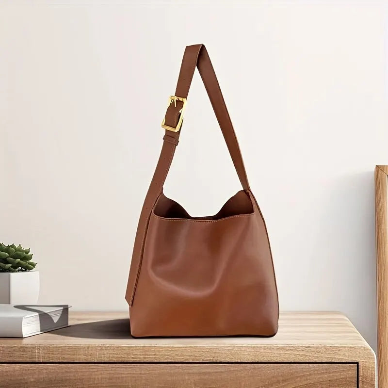 Stylish Shoulder Bag for Every Day - Luxe Everyday-Brown-The Livary