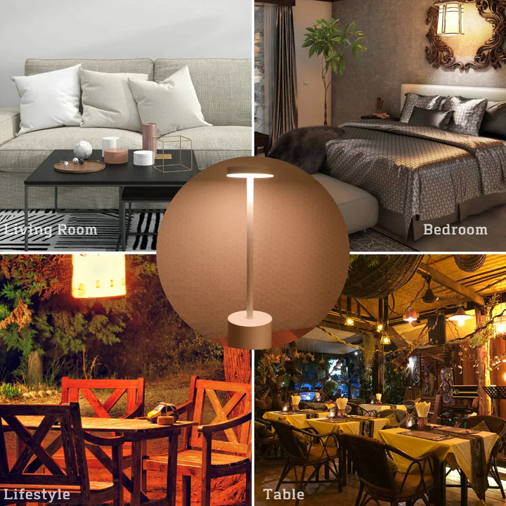 Wireless Metal LED Table Lamp - LumiMetal-White-The Livary