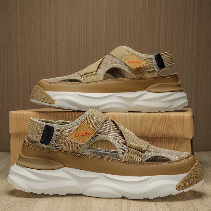 Light EVA summer slippers for women and men with designer look – Elian-Beige-3.5-The Livary