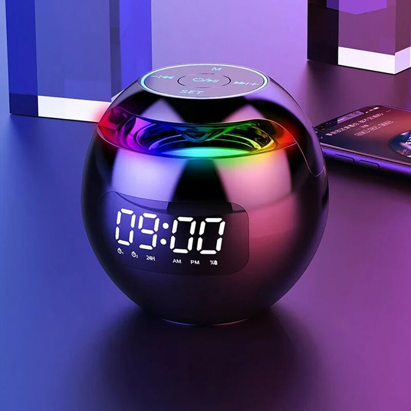 Multifunctional Alarm Clock – GlowBeep Speaker Clock-Black-The Livary