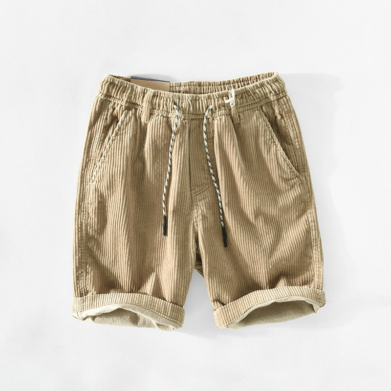 Retro cord shorts for men with a comfortable fit – Raul-Beige-S-The Livary