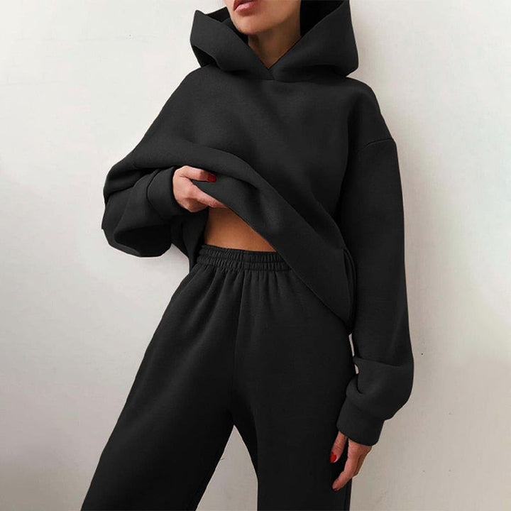 Ladies Oversized Lounge Jogging Set – Liv-Black-The Livary