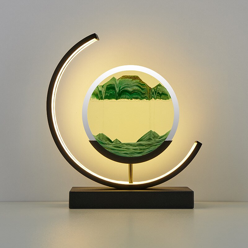 3D Sand Shell Table Lamp - Abyss-Green-Black-The Livary