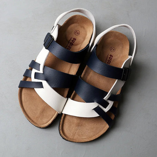 Orthopaedic Ladies Sandals – Noa-Blue White-4.5-The Livary