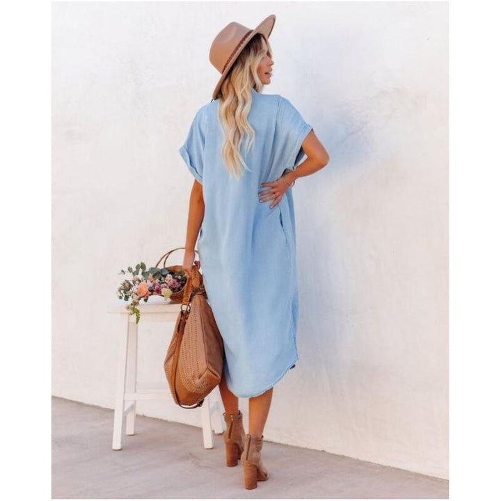 Casual Denim Dress - Maren-S-The Livary