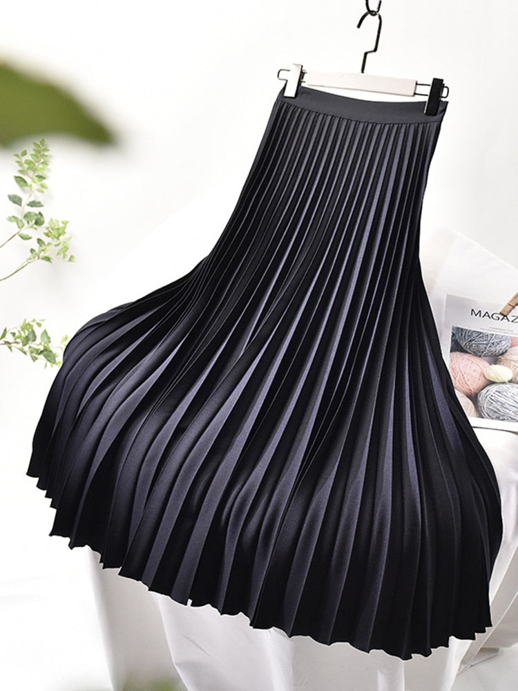 Trendy High Waist Pleated Skirt - Sofia-Blue-S-The Livary