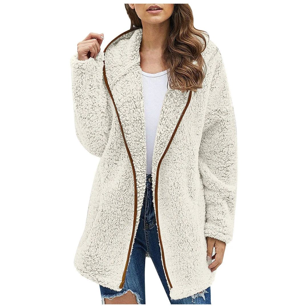 Trendy Lang Fleece Women's Jacket - Luna-Beige-S-The Livary