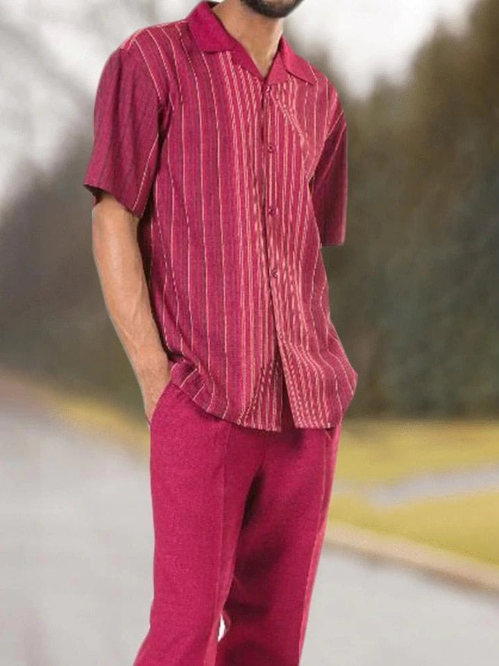 Stylish men's two-piece set for warm days - summer classic-Set H-S-The Livary