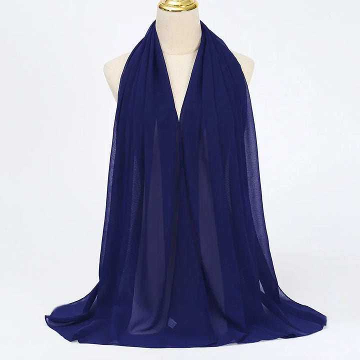 Chiffon Hijab Scarf – Leilani-Night blue-The Livary