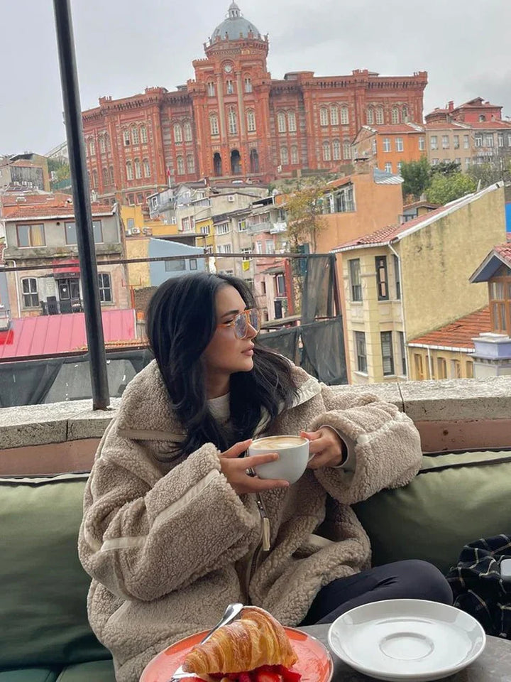 Comfy Teddy Coat - Mila-Light brown-S-The Livary