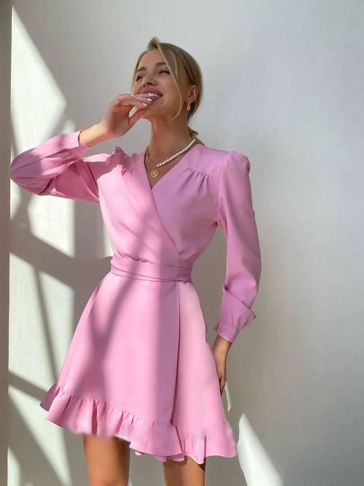 Trendy A-line Dress - Livia-Pink-S-The Livary