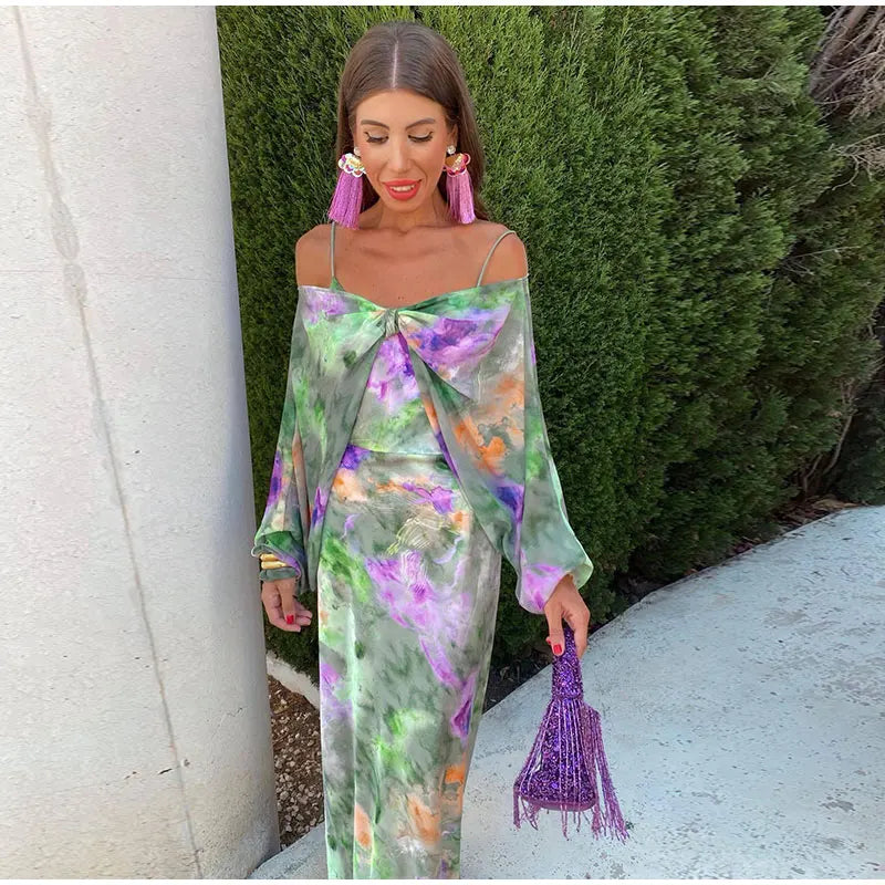 Corset Maxi Dress with Scarf - Seraphina-S-The Livary