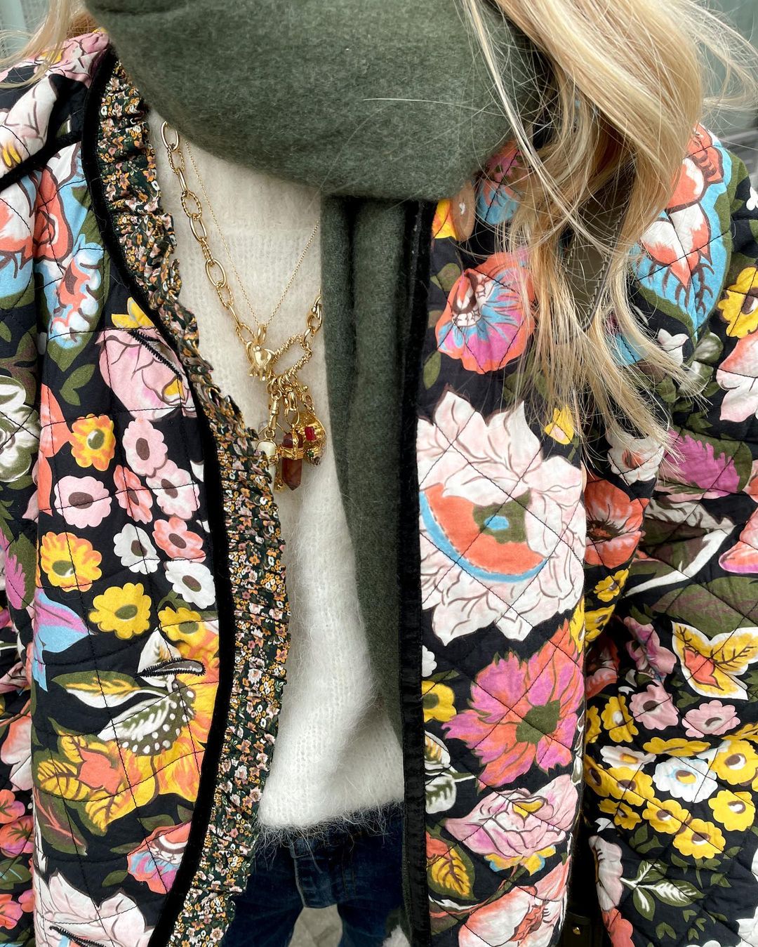 Womens Jacket with Floral Print - Aurora-S-The Livary