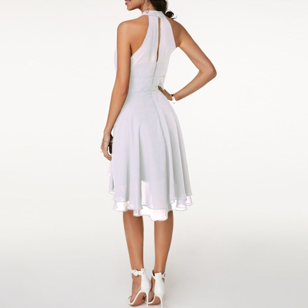Stylish Dress with Charming Ruffles – Isabella-White-S-The Livary