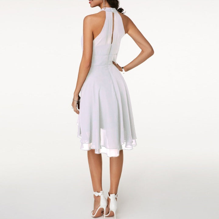 Stylish Dress with Charming Ruffles – Isabella-White-S-The Livary