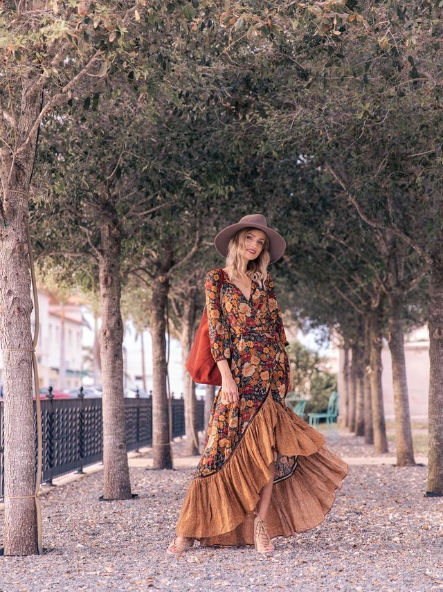 Flower Print Midi Dress - Lily-S-The Livary