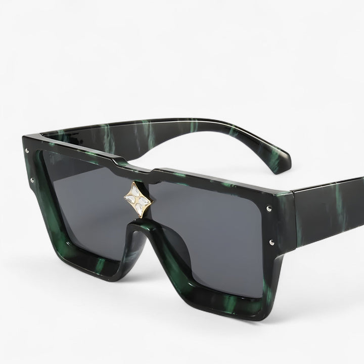 Mirrored Punk Sunglasses – Revik-Green Grey-The Livary