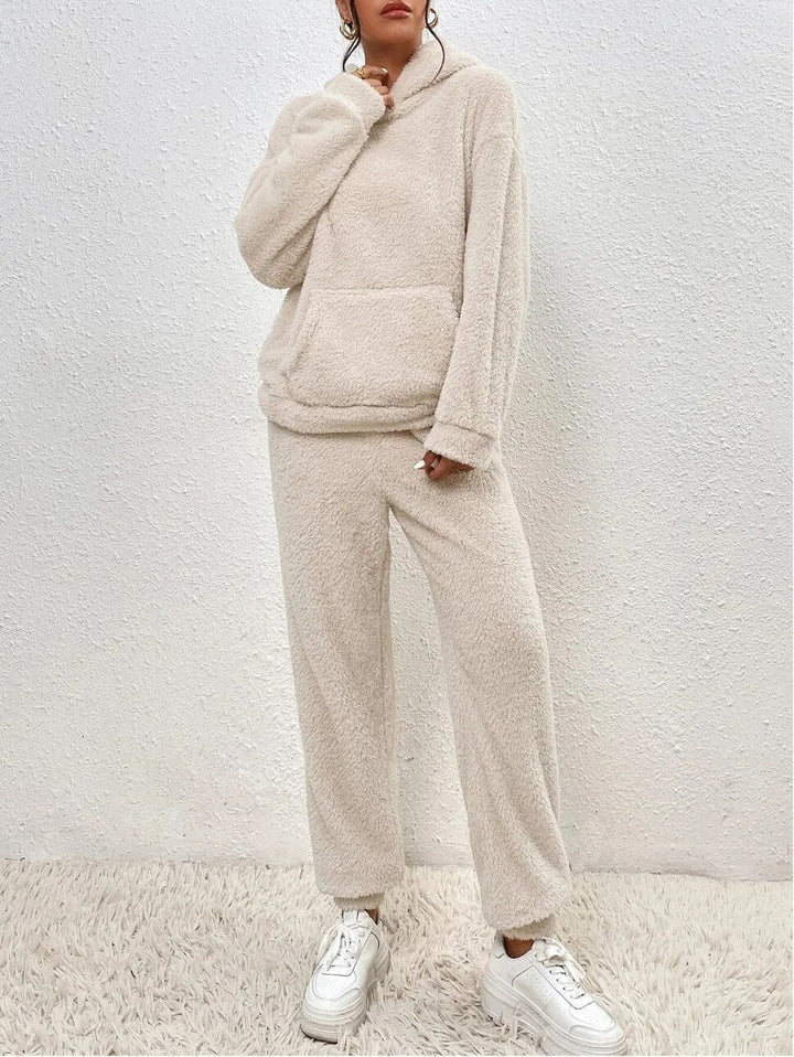 Ultra-Comfortable Teddy Loungewear with Hood - Lana-White-XS-The Livary