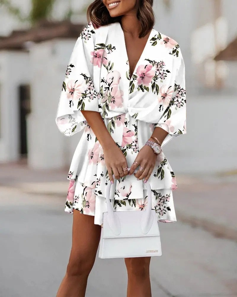 Lightweight Mini Dress - Elara-White-S-The Livary