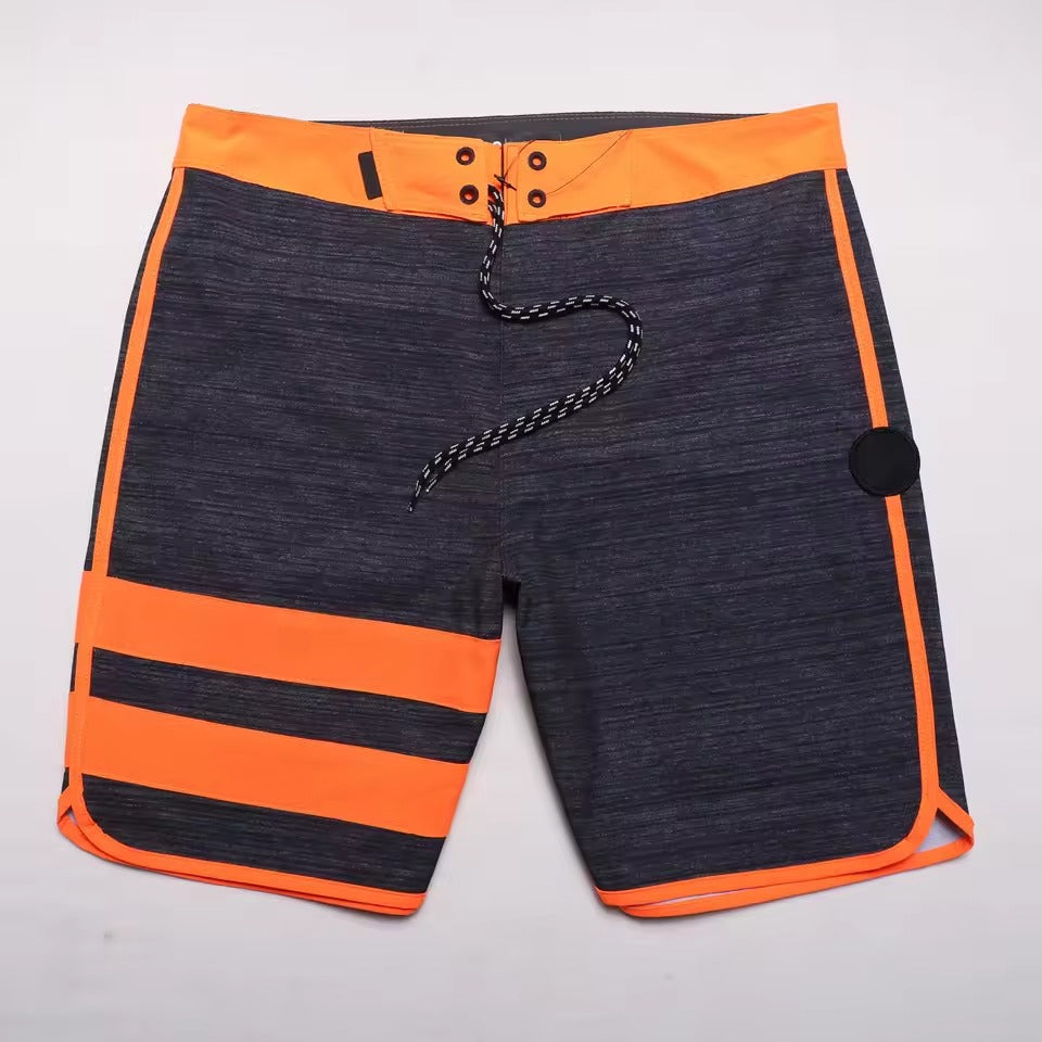 Quick-drying & Water-repellent Men's Surf Shorts - Lennox-Grey-Orange-S-The Livary