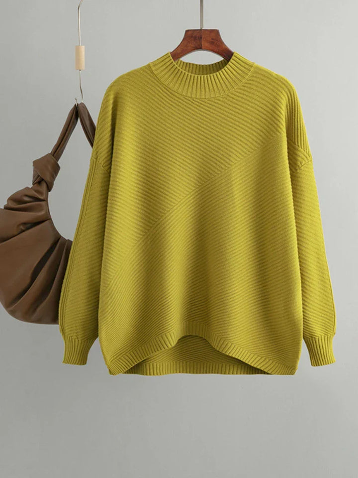 Classic Knitted Women's Sweater - Evelina-Yellow-The Livary