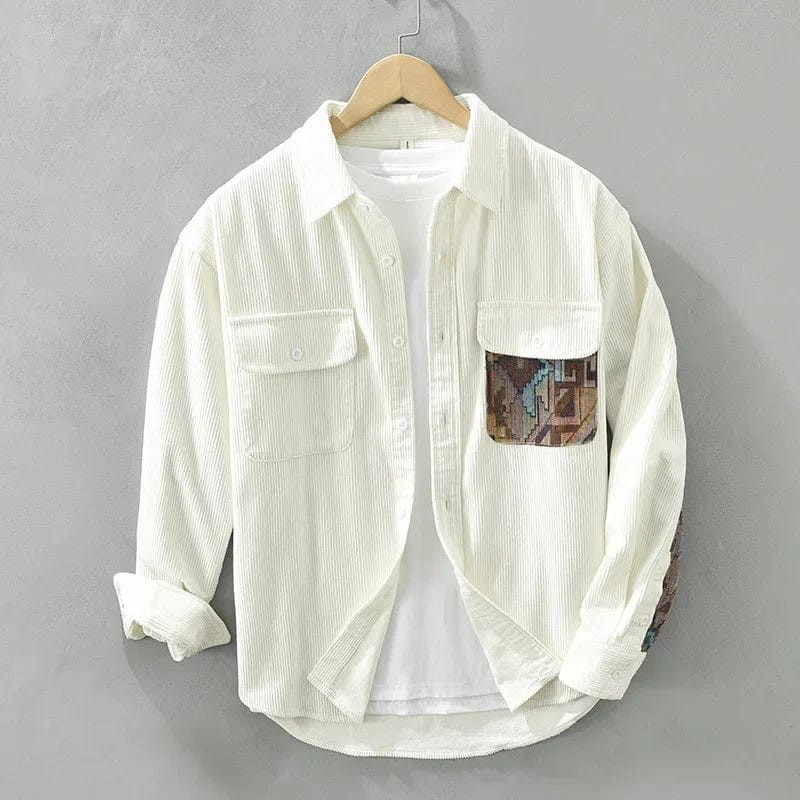 Cotton Men's Shirt with Long Sleeves - Quinten-White-XS-The Livary