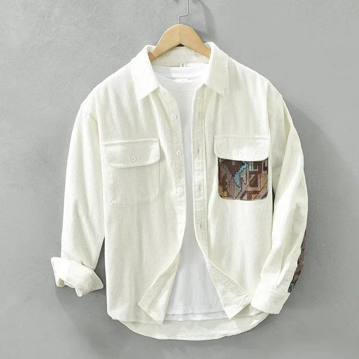 Cotton Men's Shirt with Long Sleeves - Quinten-White-XS-The Livary