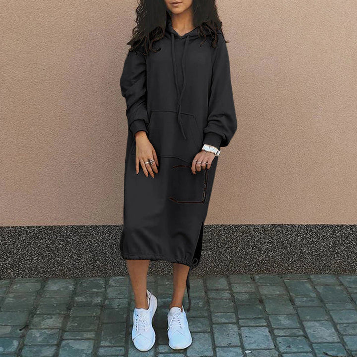 Long Hoodie with European and American Influences - Felina-Black-S-The Livary