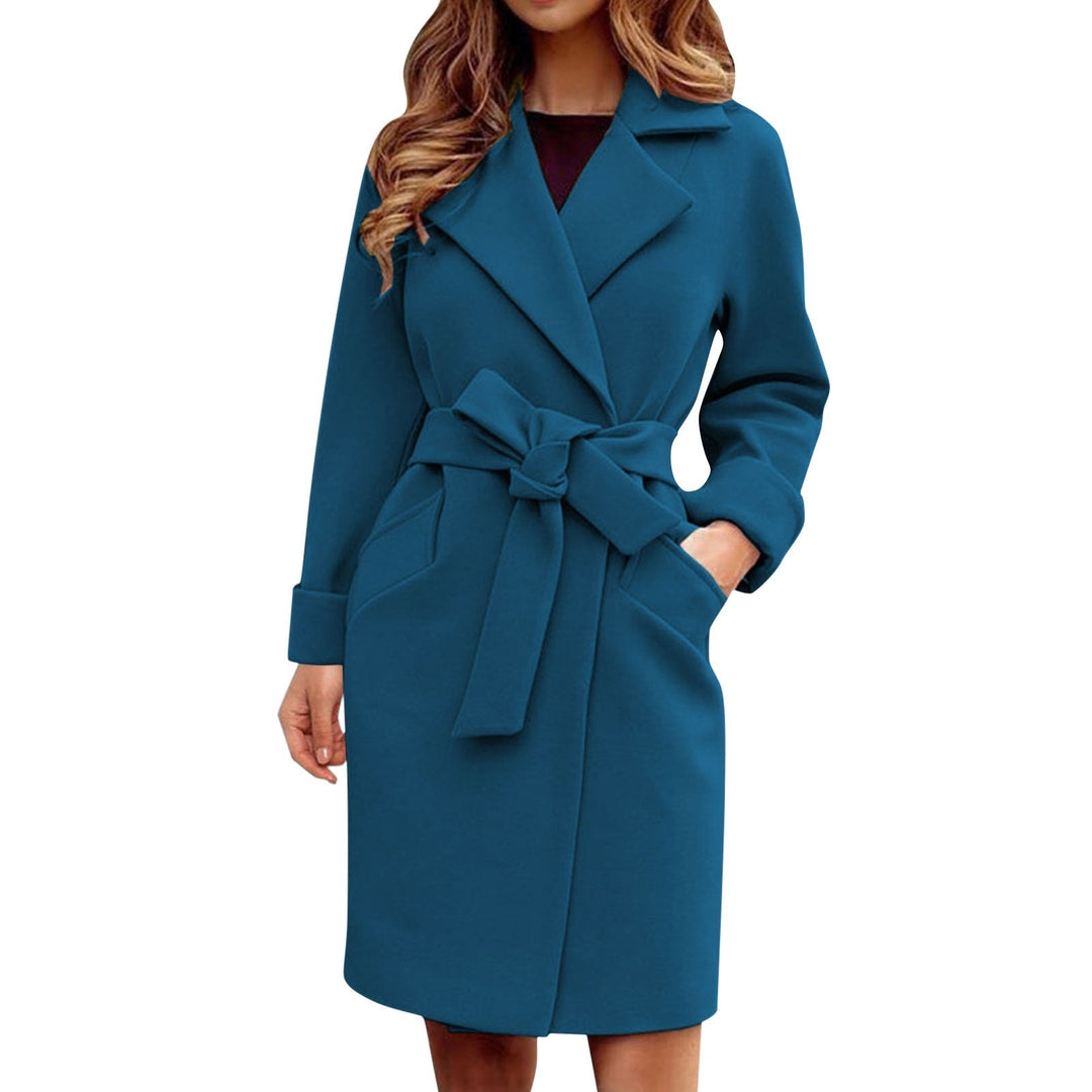 Long Trench Coat Winter Jacket with Button Closure in Bright Colours - Elena-Blue-S-The Livary