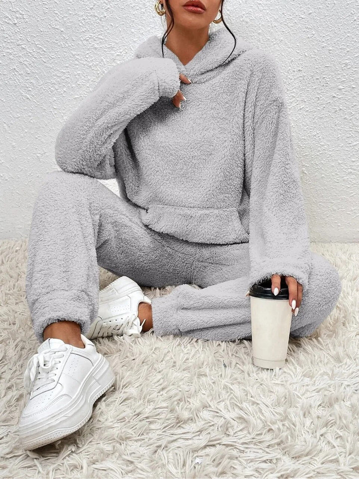Ultra-Comfortable Teddy Loungewear with Hood - Lana-White-XS-The Livary