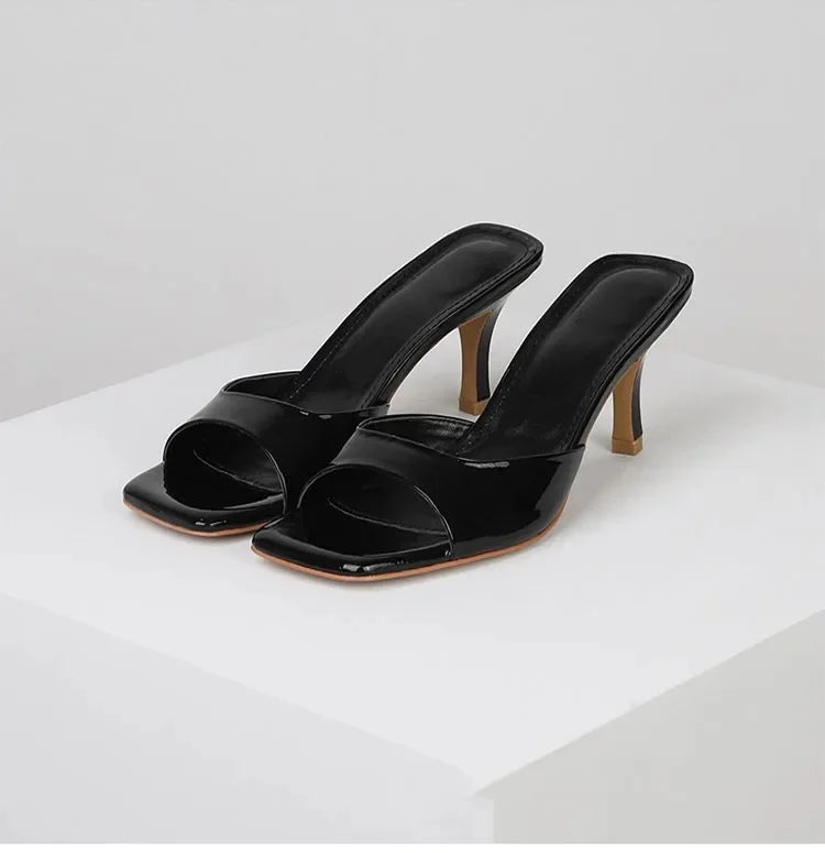 Open back mules for women – Mirella-Black-3-The Livary