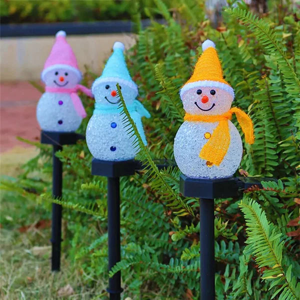 Solar Energy Snowman Lamp - SolarSnow-Red (1+1 Free)-The Livary