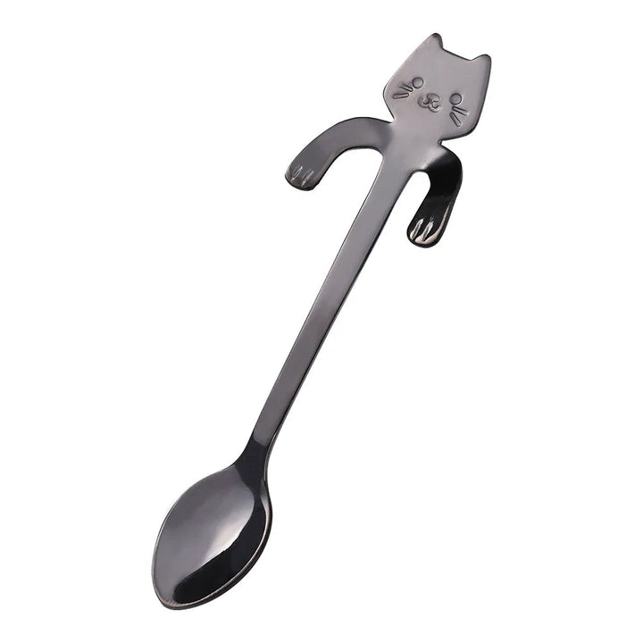 Mini Cat Spoon in Stainless Steel - Whiskra-Black-The Livary