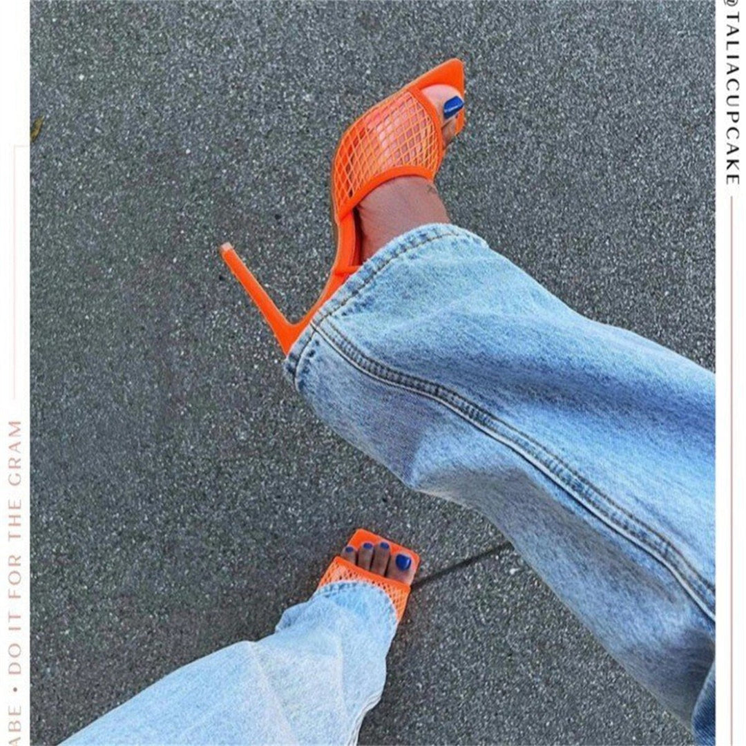 Pumps with a pointed design – Céleste-Orange-2.5-The Livary