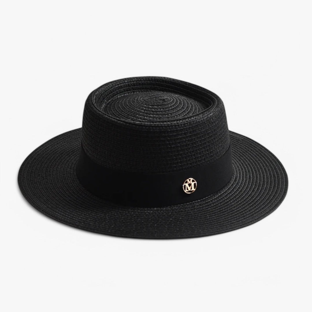 Elegant women's straw hat – Soleil-Black-The Livary