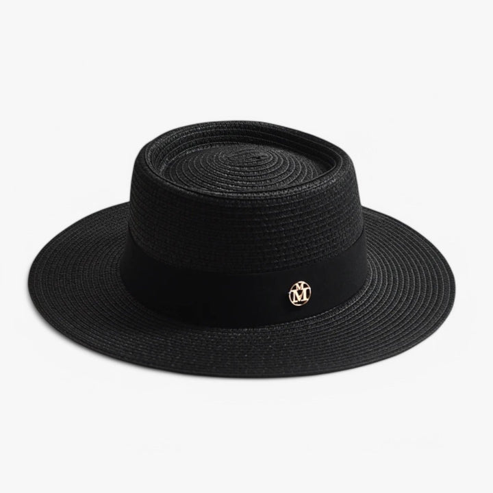 Elegant women's straw hat – Soleil-Black-The Livary