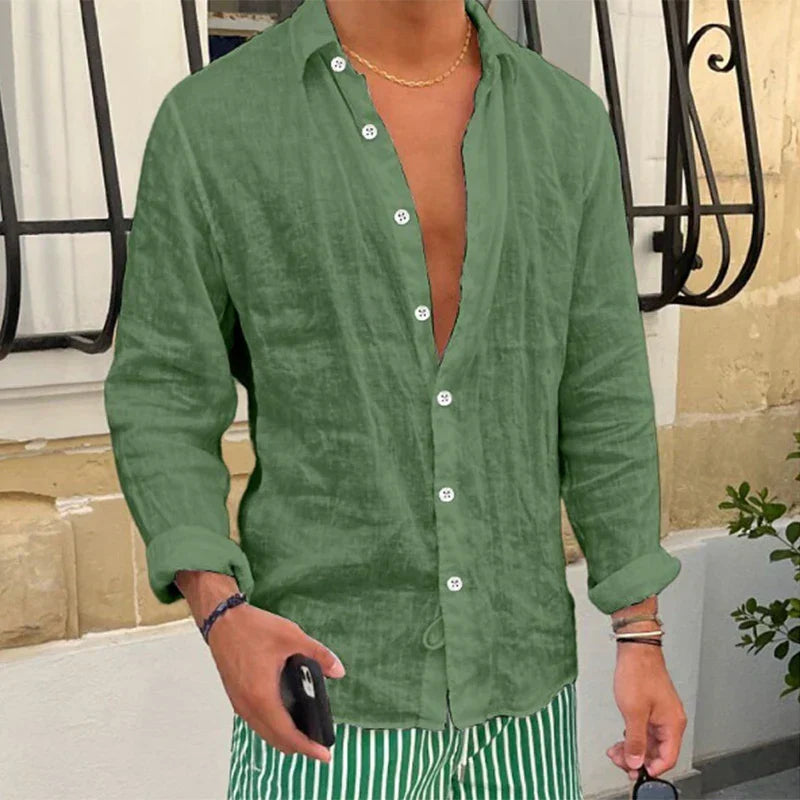 Breathable & Relaxed Fit Summer Shirt for Men – Taro-Dark green-S-The Livary