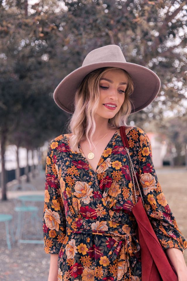 Flower Print Midi Dress - Lily-S-The Livary