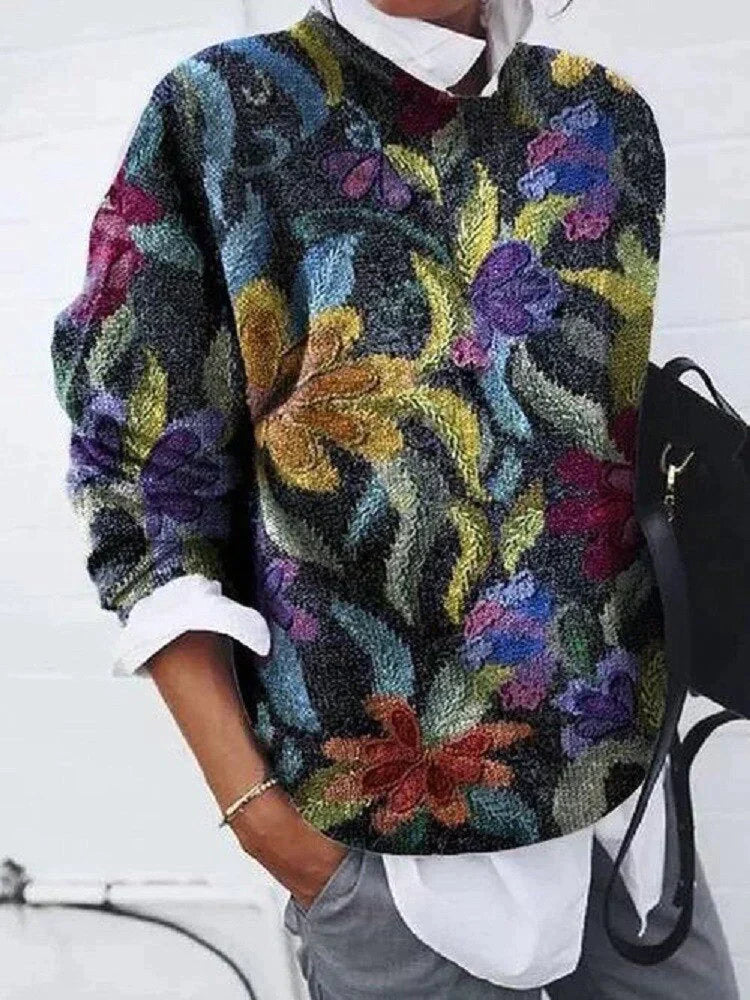 Refined Sweater with Print - Sienna-Purple-S-The Livary